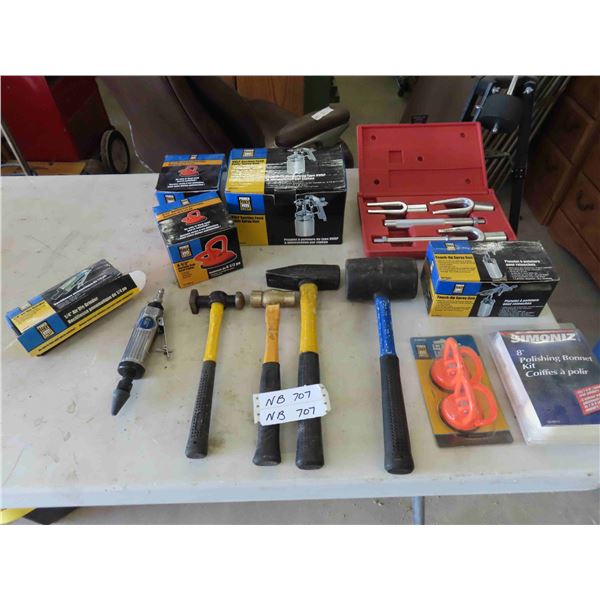 Air Tools: Paint Spray Gun, Touch Up Spray Gun, 1/4'' Die Grinder, Suction Cup