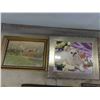 Image 2 : 4 Framed Pictures : Needle Point , Brass Plaque with Lords Prayer & More