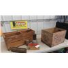 Image 1 : 2 Wood Cases, Cigarette Box , Brass Fire Extinguisher, Camper Heater 