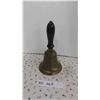 Image 1 : Authentic Brass and Wood School Bell 8'' Tall