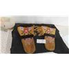 Image 1 : Outstanding Cree First Nations Beaded Fringed Moose Hide Mitts, 