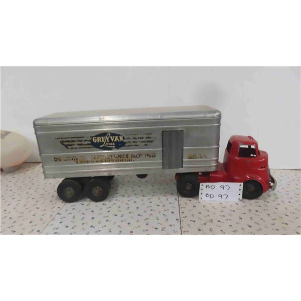 Outstanding 24'' Wyandotte Steel Toy Grey Van Lines Truck (Affiliated with 