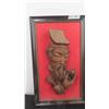 Image 1 : Vintage Mid Century Modern 3D Asian Man Drinking Tea Plaster and Wood 23'' x 13 1/2'' 