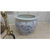 Image 2 : Porcelain Planter , Brass Fireplace Wood Carrier 
