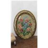Image 2 : Framed Petit Point Picture 30'' x 22'' , Petit Point Ottoman 8'' x 12'' x 9''