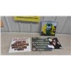 Image 1 : 2 Beatles Records, 1 Magazines, Mirrored Display 12'' x 12'' 