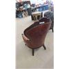Image 8 : Leather Chair with Carved Wood Work