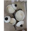 Image 2 : 7pce Pots, Pan, Lids with Matching Coffee Mugs and Creamer