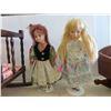 Image 2 : 2 Porcelain Dolls Approx. 16'' Tall , 2 Rocking Cradles 