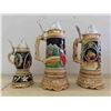 Image 8 : 4 Steins - 3 Are Musical , Tallest is 10'' (1 Handle Repaired, See Photos) 