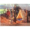 Image 8 : Ducks Unlimited Framed, Numbered and Signed Print ''Twilight Camp'' 39 1/2'' x