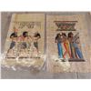 Image 2 : 6 Egyptian Pictures on Papyrus 13'' x 9'' , Onyx Pyramid 2 1/2'' x 2 1/2'' x 2 3/4'' ,