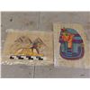 Image 5 : 6 Egyptian Pictures on Papyrus 13'' x 9'' , Onyx Pyramid 2 1/2'' x 2 1/2'' x 2 3/4'' ,