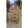 Image 2 : 3 Piece Wicker Set : Corner Shelf 49'' x 24'' x 13'' , Open What Not Shelf 57'' x 