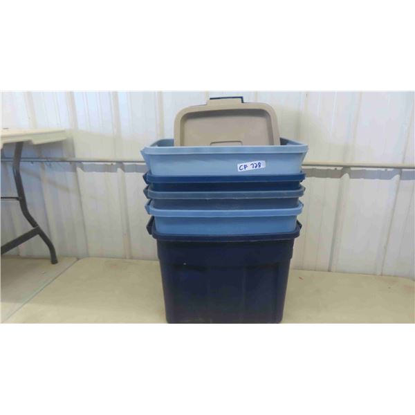 5 Storage Totes All with Lids