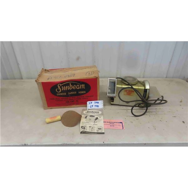 Sunbeam Power Grinder Sander Honer Combo in Box 