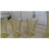 Image 4 : Depression Glass Pitcher and 5 Glasses, New Old Stock Binks Coaster/Ashtray