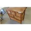Image 2 : Wood and Wicker Organizer/Dresser 33'' x 33'' x 16'' 