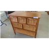 Image 4 : Wood and Wicker Organizer/Dresser 33'' x 33'' x 16'' 