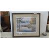 Image 1 : Framed / Signed Print 'On The Water Front'  J. Vanden Brick 35'' x 30'' 