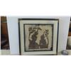 Image 1 : Thai Temple Framed Charcoal Rubbings 29'' x 30'' 