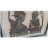 Image 4 : Thai Temple Framed Charcoal Rubbings 29'' x 30'' 