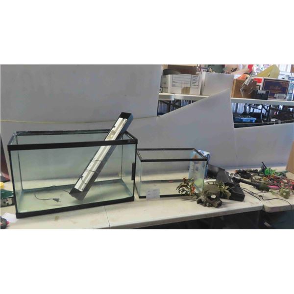 2 Aquariums 18'' x 30'' x 12''  &  12'' x 20'' x 10'' , Plus Accessories, Pumps