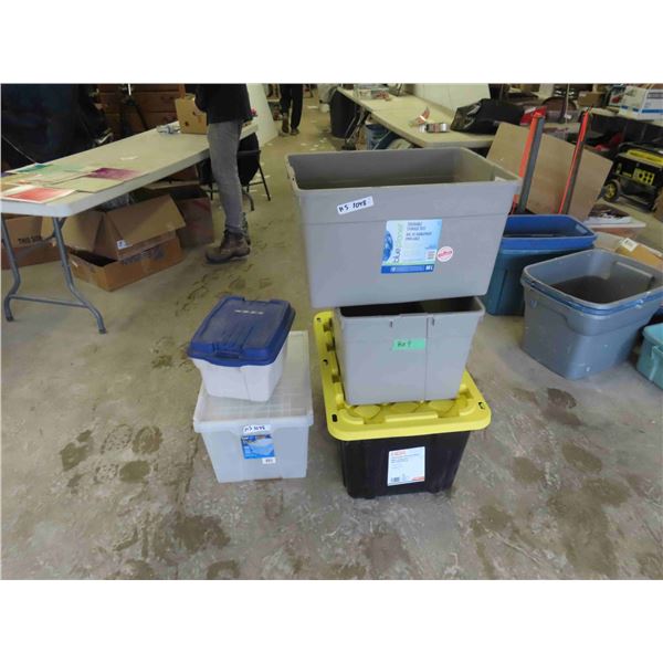 5 Storage Totes All with Lids 