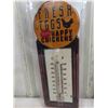 Image 2 : 4 New Old Stock Retro Tin Wall Thermometers 11''