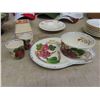 Image 2 : Box Lot of Miscellaneous Vintage Collectibles: Royal Albert , Belle Fiore , Pyrex , Candlebra 