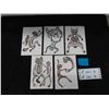 Image 1 : (5) Vintage 1960s Daphne Odjig 6 1/2'' x 4 1/4'' Marked Winnipeg 