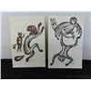 Image 2 : (5) Vintage 1960s Daphne Odjig 6 1/2'' x 4 1/4'' Marked Winnipeg 