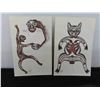 Image 5 : (5) Vintage 1960s Daphne Odjig 6 1/2'' x 4 1/4'' Marked Winnipeg 