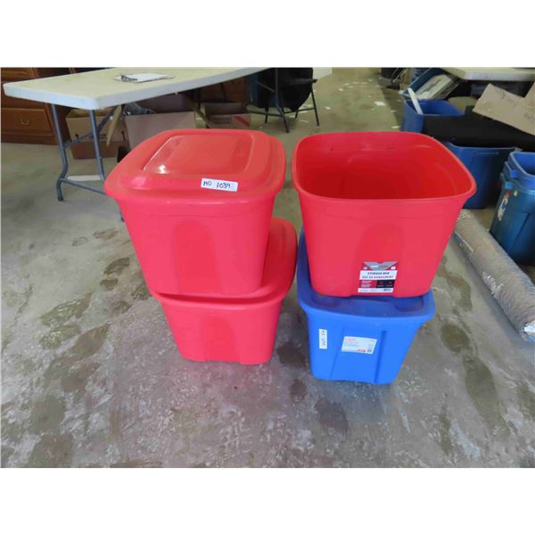 4 Storage Tubs 3 with Lids 