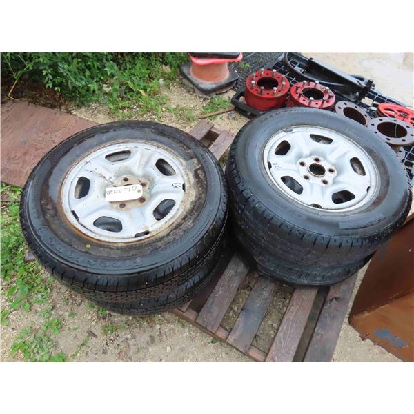 4 Tires and Rims off a Toyota - 2 are Good Quality, 2 Are Medium-Quality