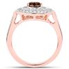 Image 2 : 18KT Rose Gold 1.00ct Chocolate Brown Diamond Ring