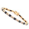 Image 1 : Plated 18KT Yellow Gold 12.00ctw Black Sapphire and Diamond Bracelet