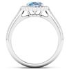 Image 4 : 14KT White Gold 1.28ct Aquamarine and Diamond Ring