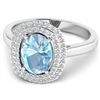 Image 2 : 14KT White Gold 1.28ct Aquamarine and Diamond Ring