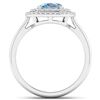Image 4 : 14KT White Gold 1.28ct Aquamarine and Diamond Ring