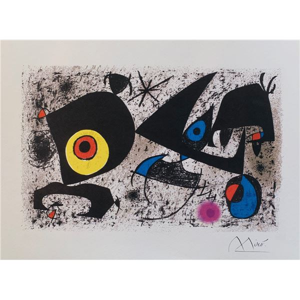 Homage to Joan Miro Facsimile Signed Limited Edition Giclee