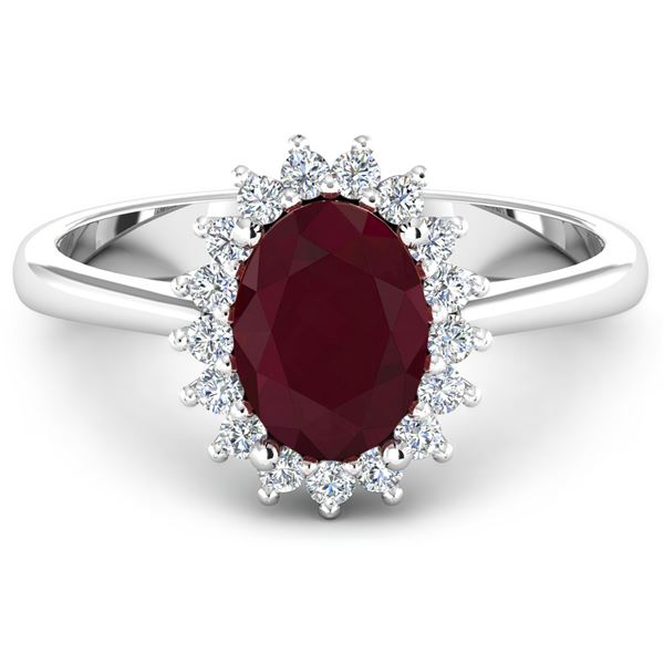 14KT White Gold 2.30ct Ruby and Diamond Ring