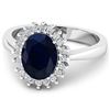 Image 3 : 14KT White Gold 1.30ct Blue Sapphire and Diamond Ring