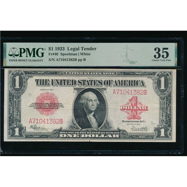 1923 $1 Legal Tender Note PMG 35