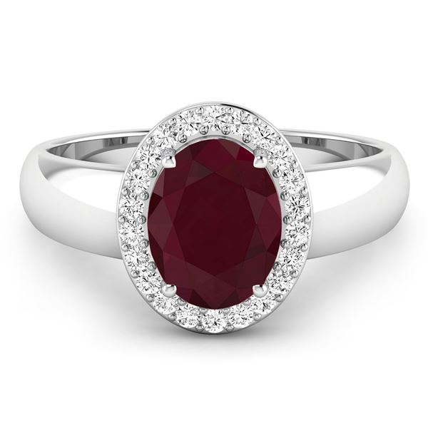 14KT White Gold 2.3ct Ruby and Diamond Ring