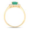 Image 2 : 14KT Yellow Gold 1.22ctw Zambian Emerald and White Diamond Ring