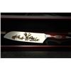 Image 1 : Dangerous 7 Engraved Custom DSC Logo 8 inch Classic Series Santoku Knifes with DSC Logoed Box