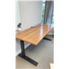 Image 2 : BROWN WITH BLACK BASE ELECTRIC SIT TO STAND DESK 69.5 X 29.5"