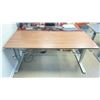 Image 2 : BROWN WITH GREY BASE ELECTRIC SIT TO STAND DESK 72 X 30"