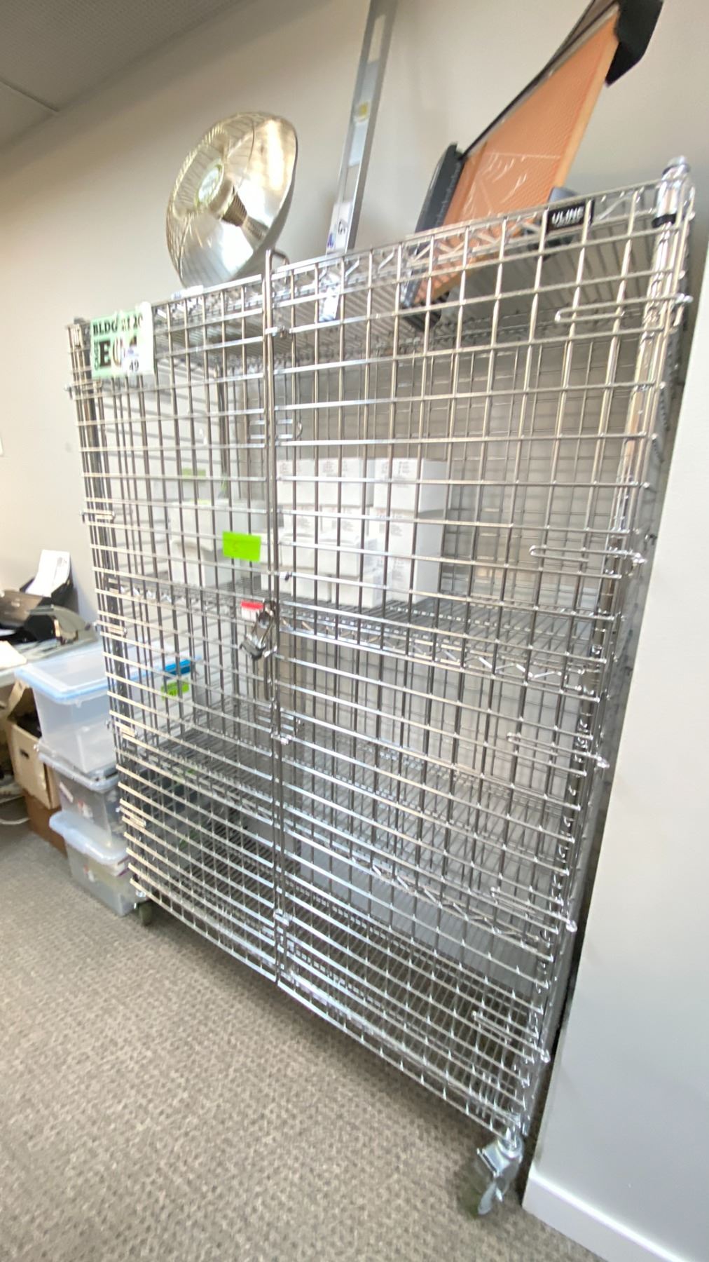 ULINE METAL 4 TIER ROLLING METAL METRO RACK WITH CAGING (CONTENTS NOT ...